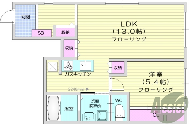 １LDK、独立洗面台、ペット可