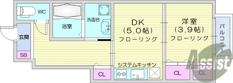 １DK、インターネット無料、追炊き機能、