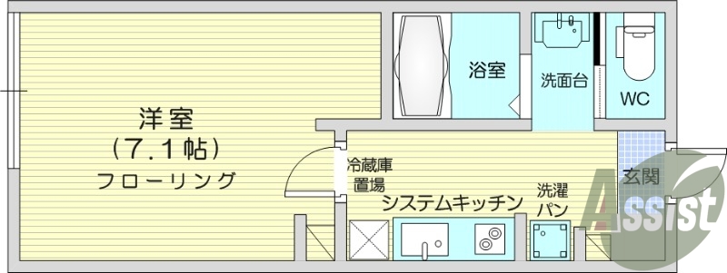 1K、インターネト使用料無料、エアコン、宅配BOX