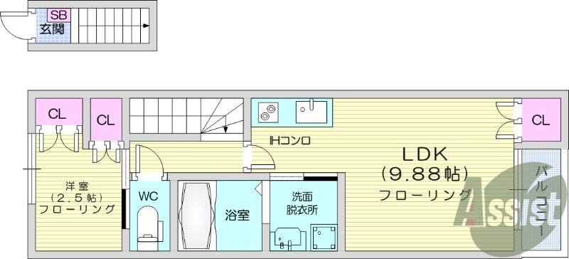 １LDK、温水洗浄便座、追い焚き機能、独立キッチン