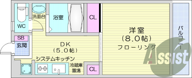 １DK、ペット可能、収納、独立洗面台、エアコン、システムK