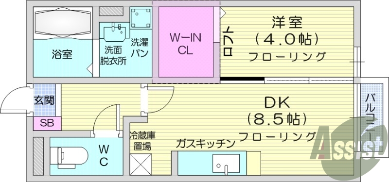 1ＤＫ、追い焚き、シャワートイレ、室内洗濯機置き場、エアコン