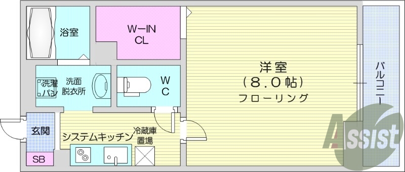 1K、インターネット無料、モニター付きインターホン