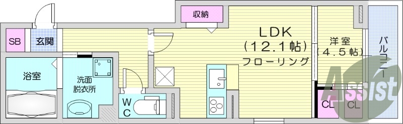 1LDK、エアコン、浴室乾燥機、追い炊き機能