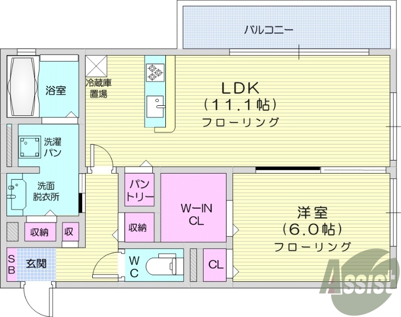 1LDK、ネット無料、宅配BOX、追焚機能、浴室換気乾燥機