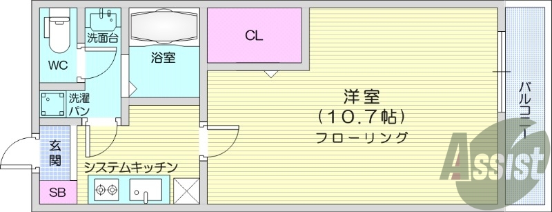 １K、日当たり良好、コンロ２口、オートロック、24時間換気