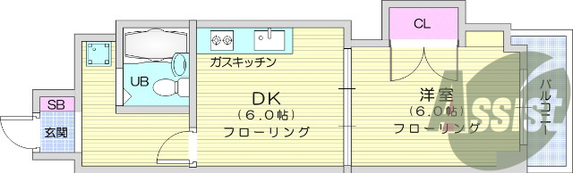 １DK、エアコン、クロゼット、シューズボックス