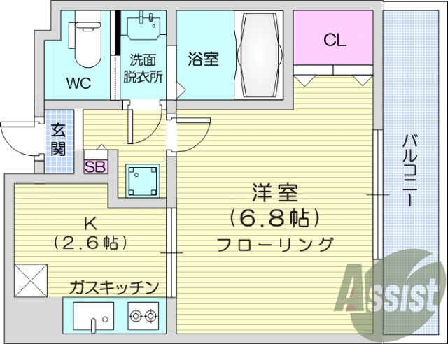 1K・システムキッチン・追焚・独立洗面台