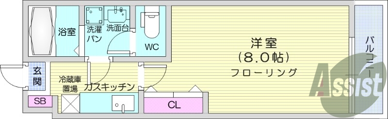 1K、ネット使用料不要、シャワートイレ、TV付インターホン