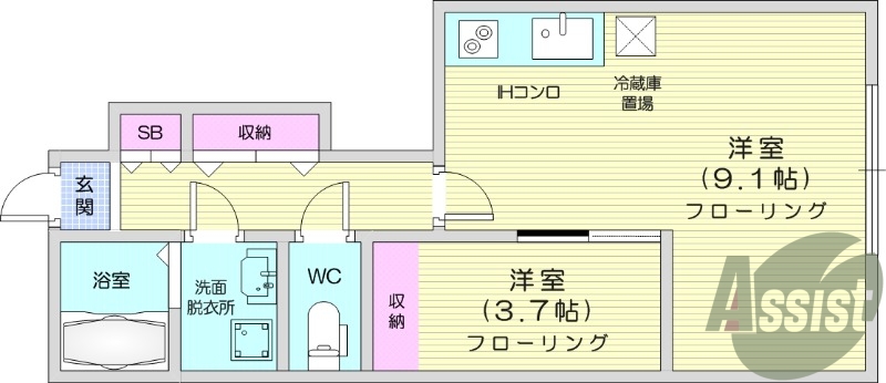 1LDK　防犯カメラ　温水洗浄便座　インターネット無料