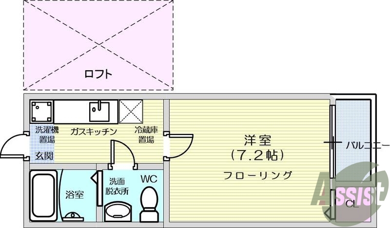1Ｋ・ガスキッチン・バストイレ別・独立洗面台・ネット無料