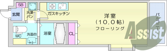 1R、風呂、トイレ別、独立洗面台、追い炊き、シャワートイレ