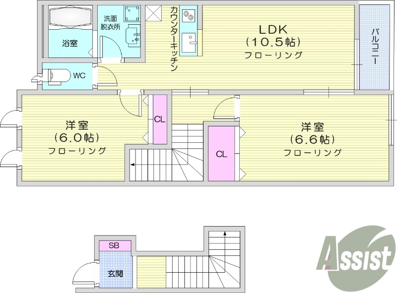 2LDK、オール電化、IHクッキングヒーター