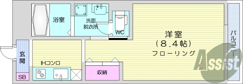 1K、オートロック、ペット飼育可、インターネット無料