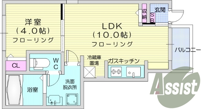 1LDK、追い焚き機能、浴室乾燥機、システムキッチン