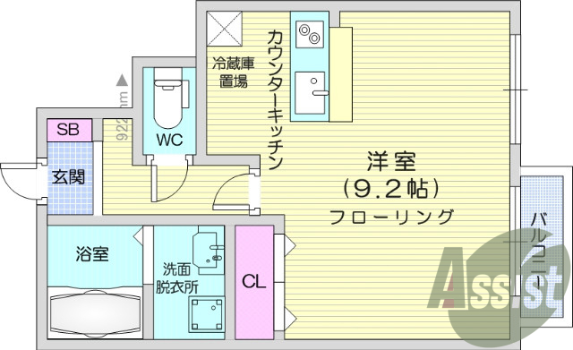 ワンルーム、対面式キッチン、ウォッシュレット、エアコン