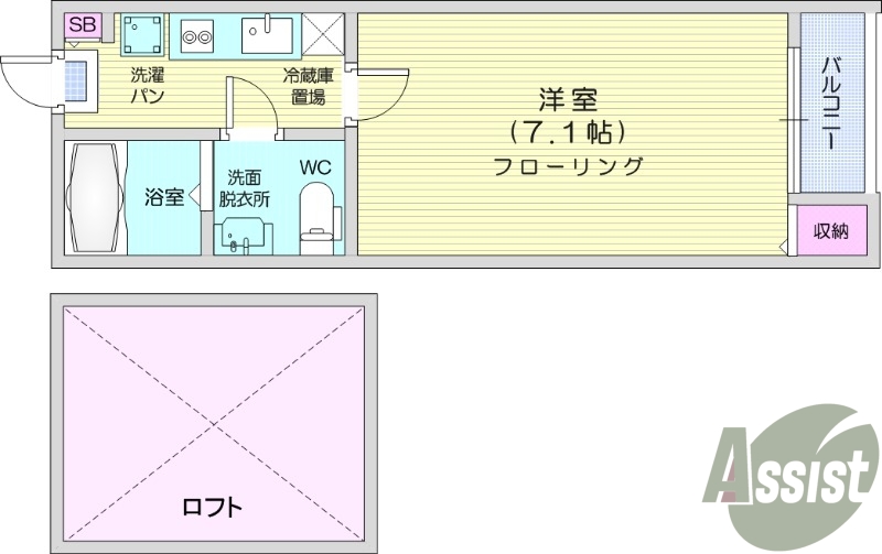 1K、インターネット対応、ネット使用料不要
