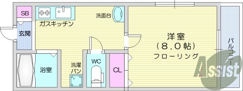１K、エアコン、閑静な住宅街、収納スペース、洗面所独立