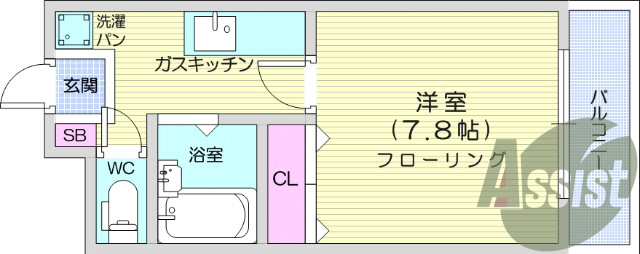 1K、追い焚き機能付きバス、電子ロックドアで安心安全