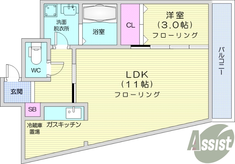 1LDK、シャンプードレッサー、追い焚き