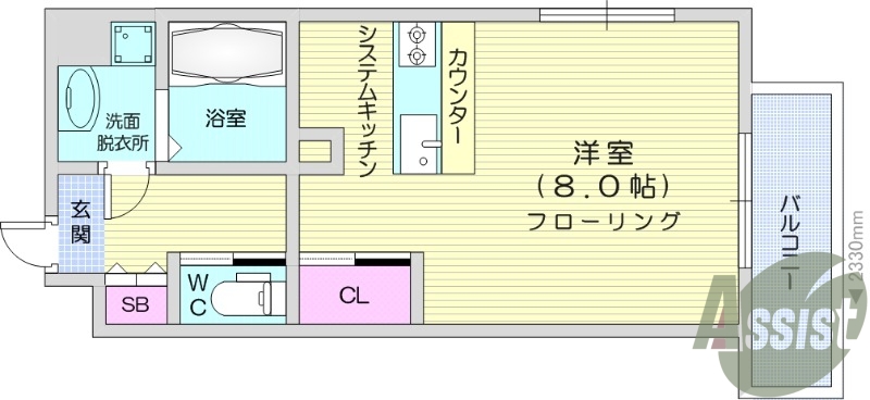 1Ｒ、追い炊き機能、独立洗面台、角部屋、都市ガス