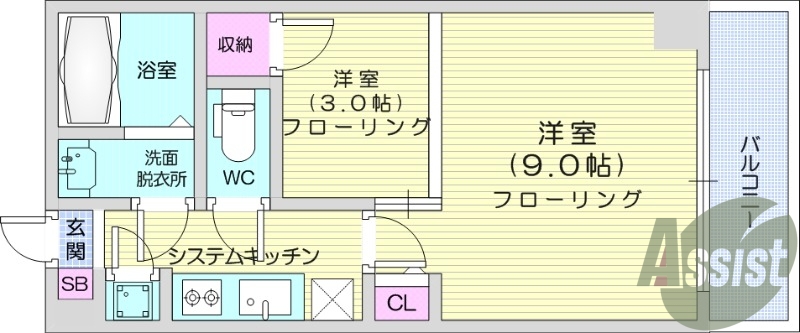 2K、追い焚き、ネット無料、オートロック、宅配BOX。