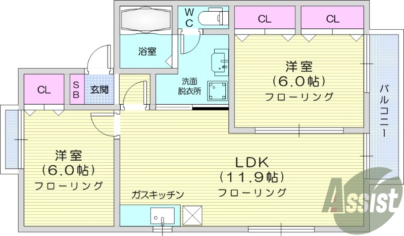 2LDK　追い焚き機能　独立洗面台　プロパンガス　物置