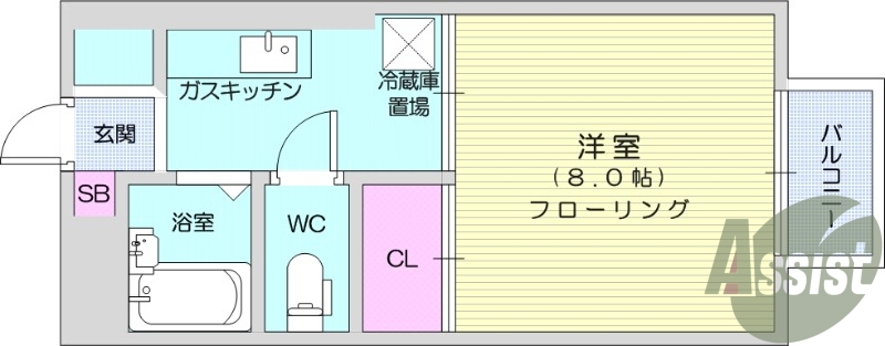 １K、温水洗浄便座、ＴV付インターホン、エアコン