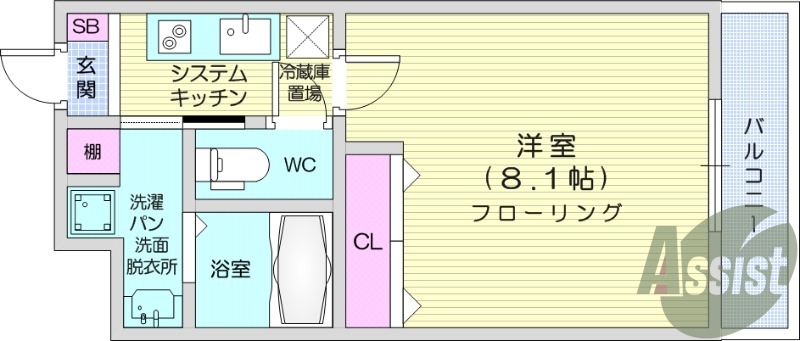 1K、浴室乾燥、追い焚き機能、インターネット無料