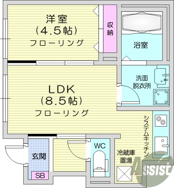 1LDK　宅配ボックス　浴室乾燥機　追焚機能　宅配ボックス