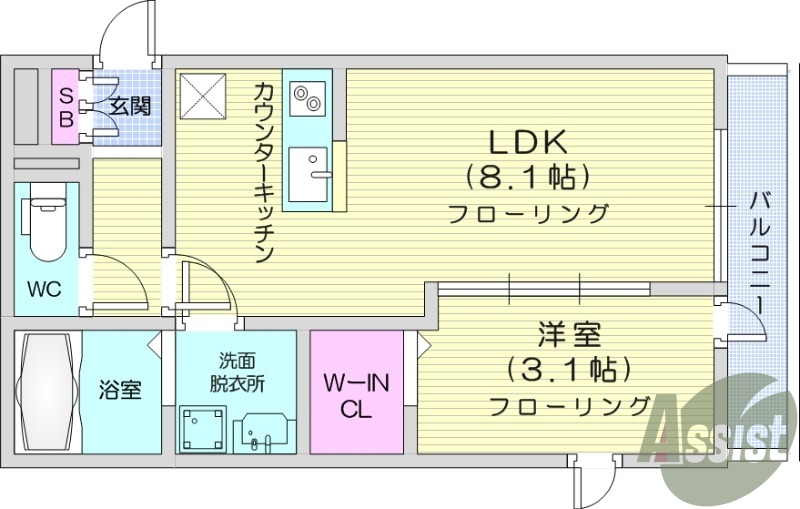 1LDK　追焚機能　浴室乾燥機　ネット無料　IHコンロ