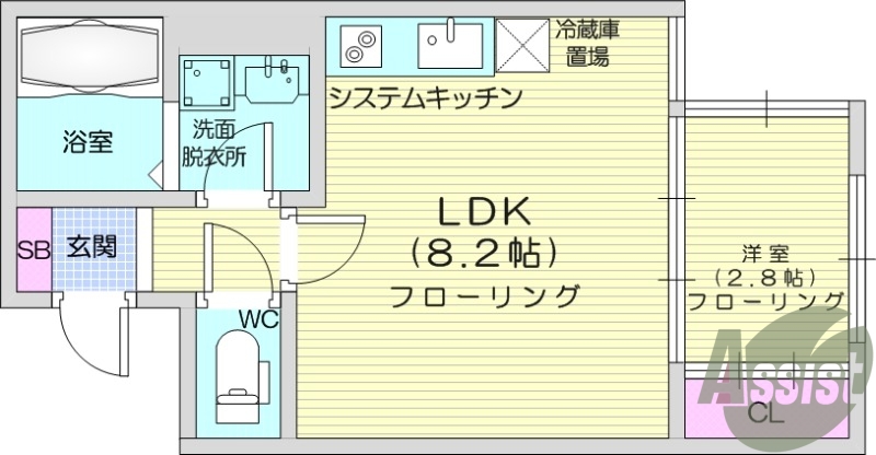 1LDK、オートロック、ペット可、ネット無料