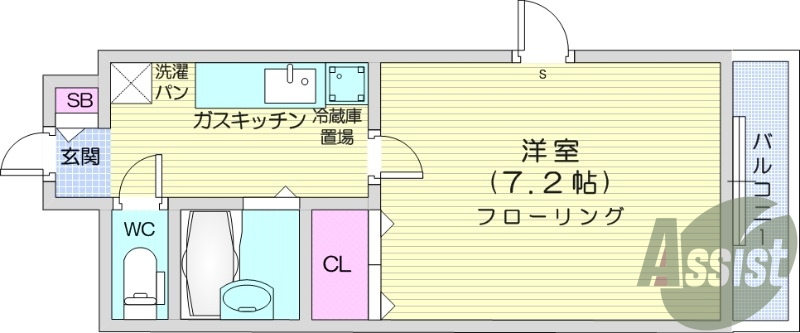1K、フローリング、エレベーター、温水洗浄便座
