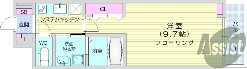 1K、ネット無料、オートロック、宅配BOX、浴室乾燥