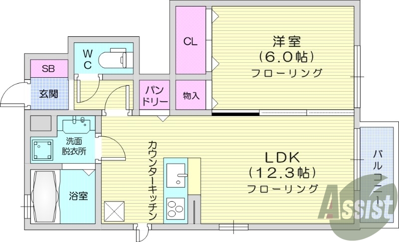 1LDK　追い焚き機能　独立洗面台　インターネット無料