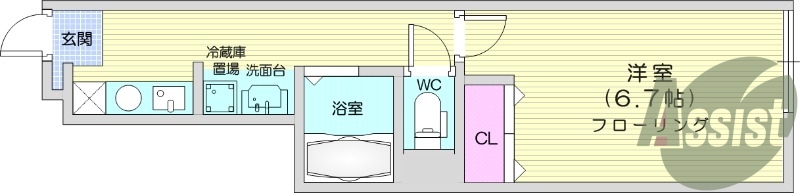 1Ｋ、角部屋、IHクッキングヒーター、追い炊き機能