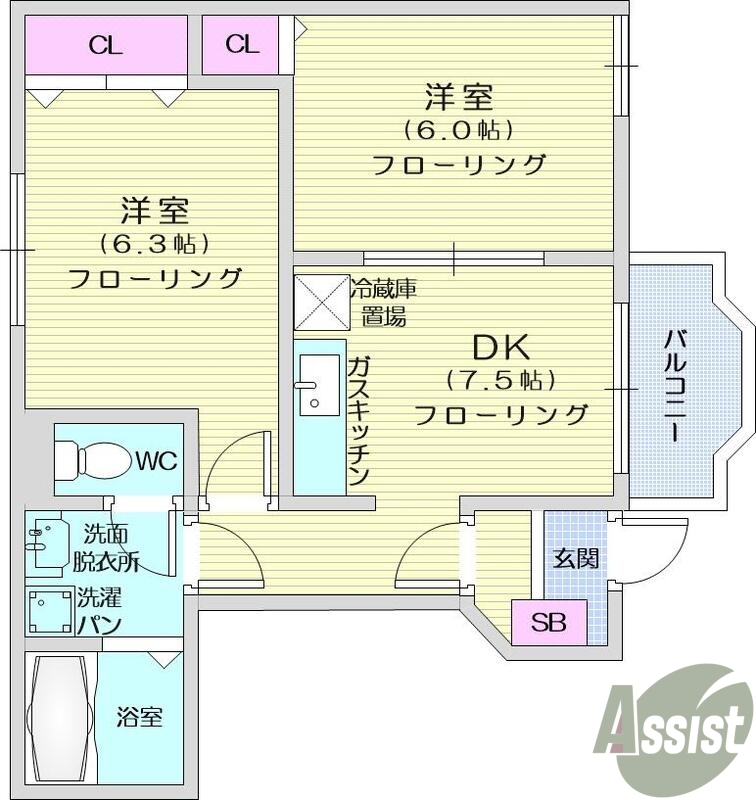 ２ＤＫ、追い焚き機能、ＴＶインターホン、洗髪洗面化粧台