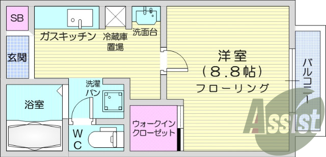 バス・トイレ別、洗面台独立、温水洗浄便座