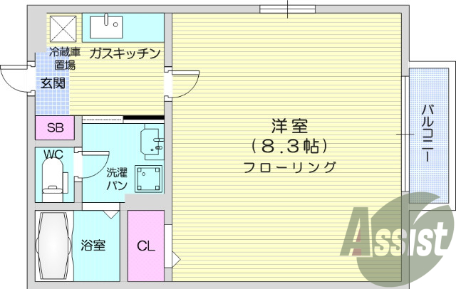 １K、TVインターホン、ウォシュレット、バルコニー、エアコン