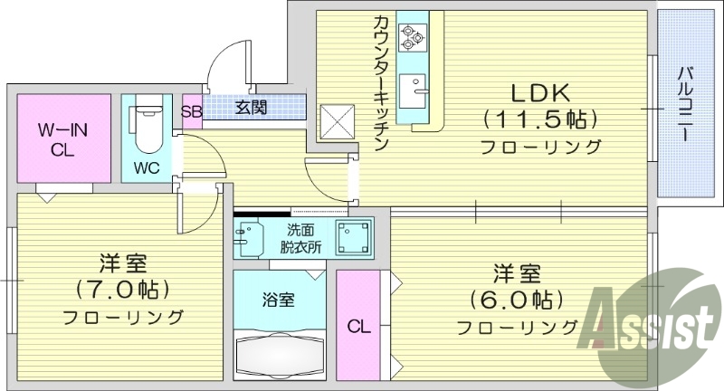 2LDK、オートロック、物置、追い焚き機能。