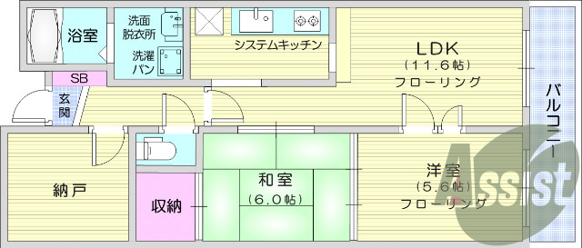 2SLDK、モニター付きインターホン、エアコン