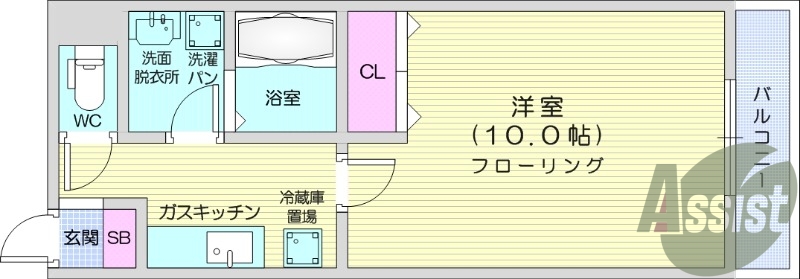 １K、エアコン、都市ガス、インターネット無料