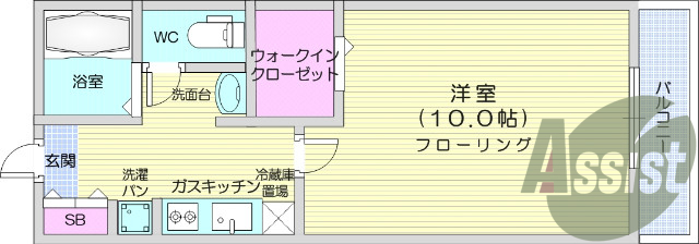 1K・バストイレ別・追い焚き・独立洗面台