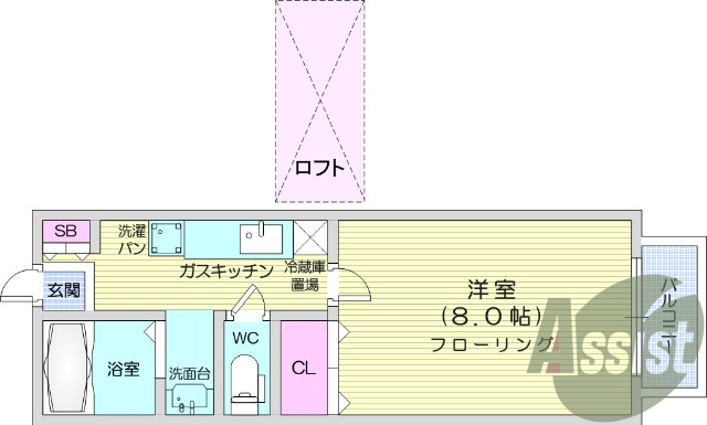 1K、国見駅徒歩圏内、バス・トイレ別、シャンプードレッサー