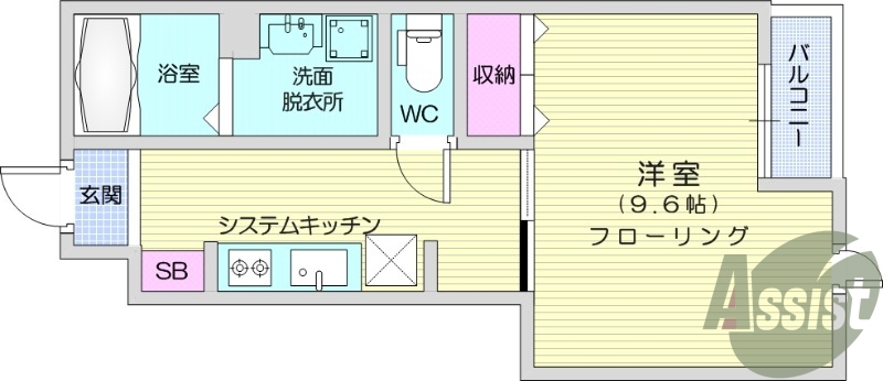 １K、防犯カメラ、ネット無料、宅配ボックス