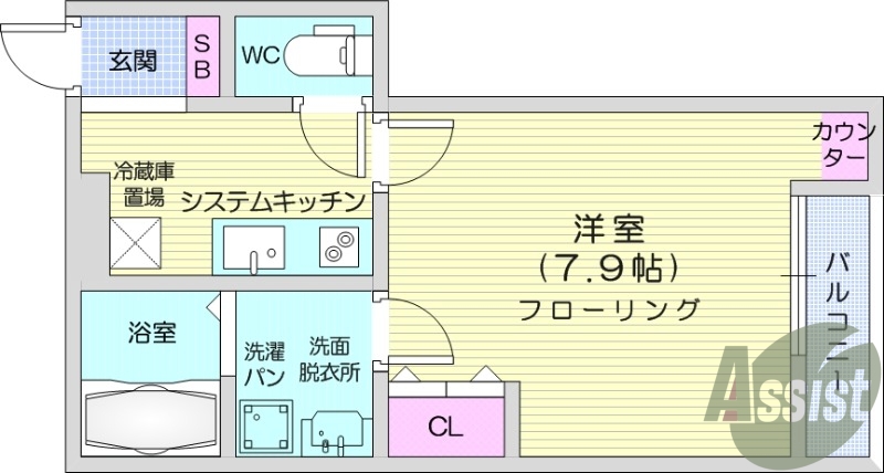 １K、浴室乾燥、追い焚き機能付き、インターネット無料