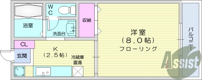 1*、独立洗面台、エアコン、シューズボックス