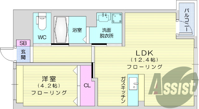 1LDK、カウンターキッチン、オートロック、宅配ボックス
