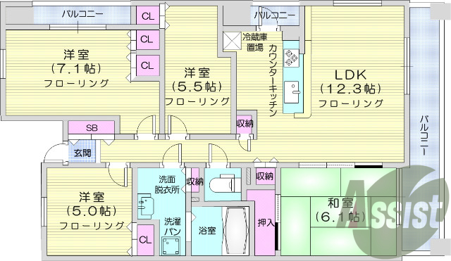 ４ＬＤＫ、南向き、ペット相談、角部屋、システムキッチン