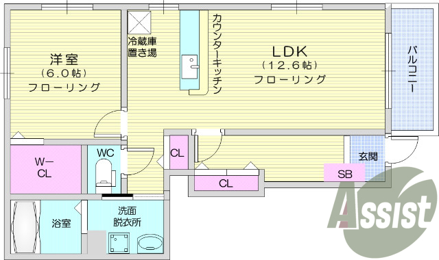 １ＬＤＫ・エアコン・洗面脱衣所・独立洗面